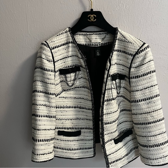 White House Black Market Embellished Tweed Jacket - Picture 13 of 14